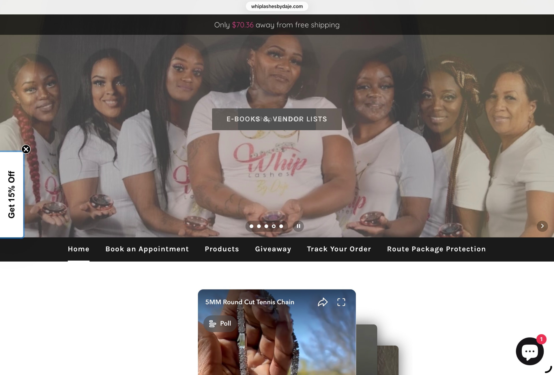 Apparel brand hero section with branded team photography